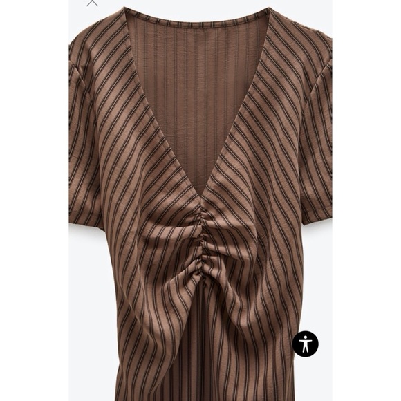 ZARA Ruffled Ruched Dress - Picture 6 of 6